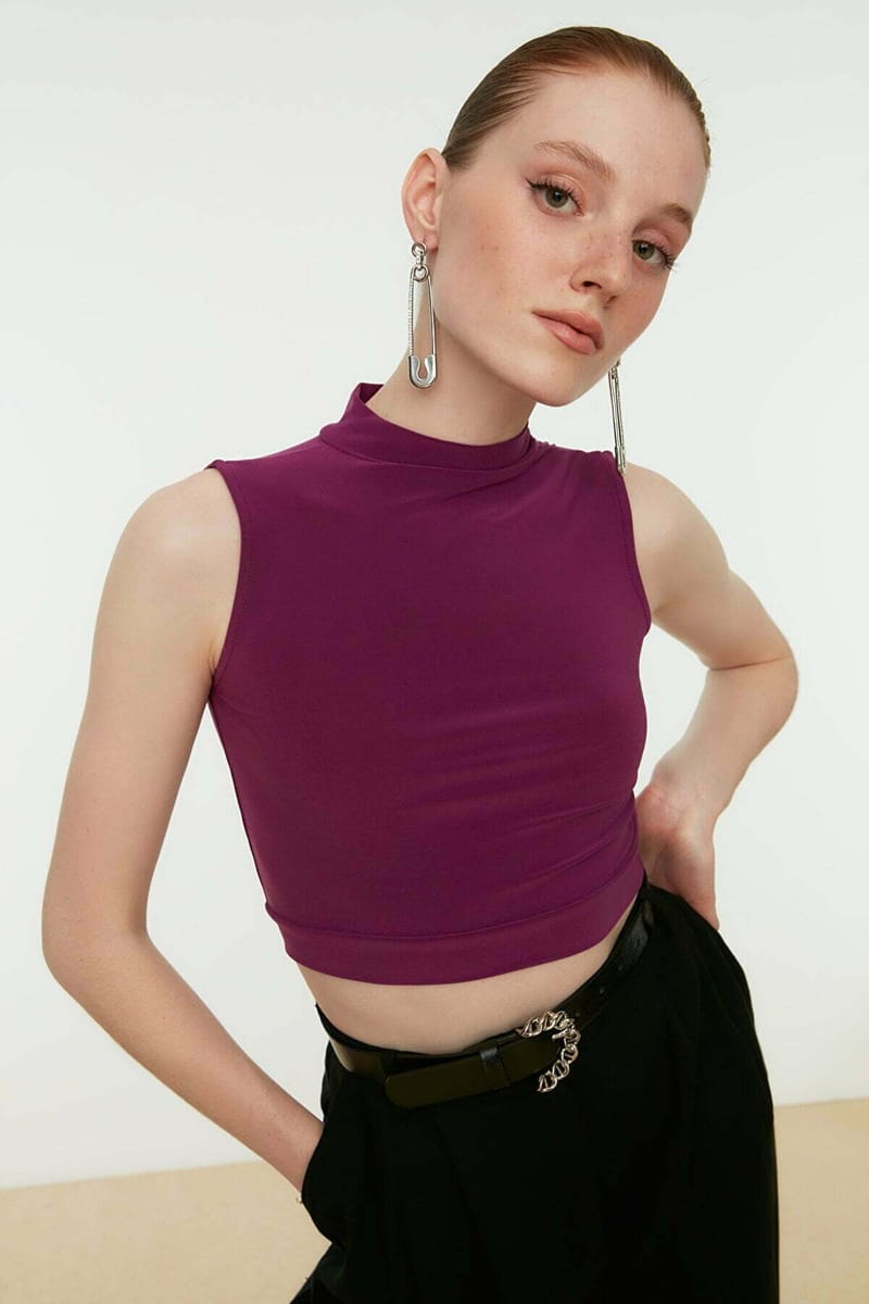 5_org_zoom High Neck Knitted Crop Top - Cropped Tops 16