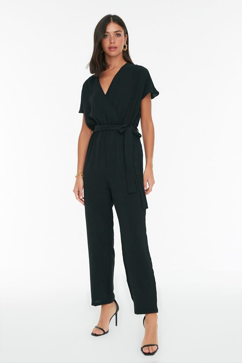 Belted Double Breasted Jumpsuit - Jumpsuits 23