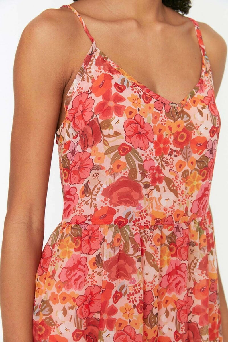 Printed Fit And Flare Midi Dress - Midi Dresses 23