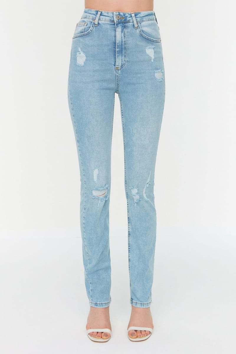 High Waist Slim Flare Jeans - Skinny Jeans 27