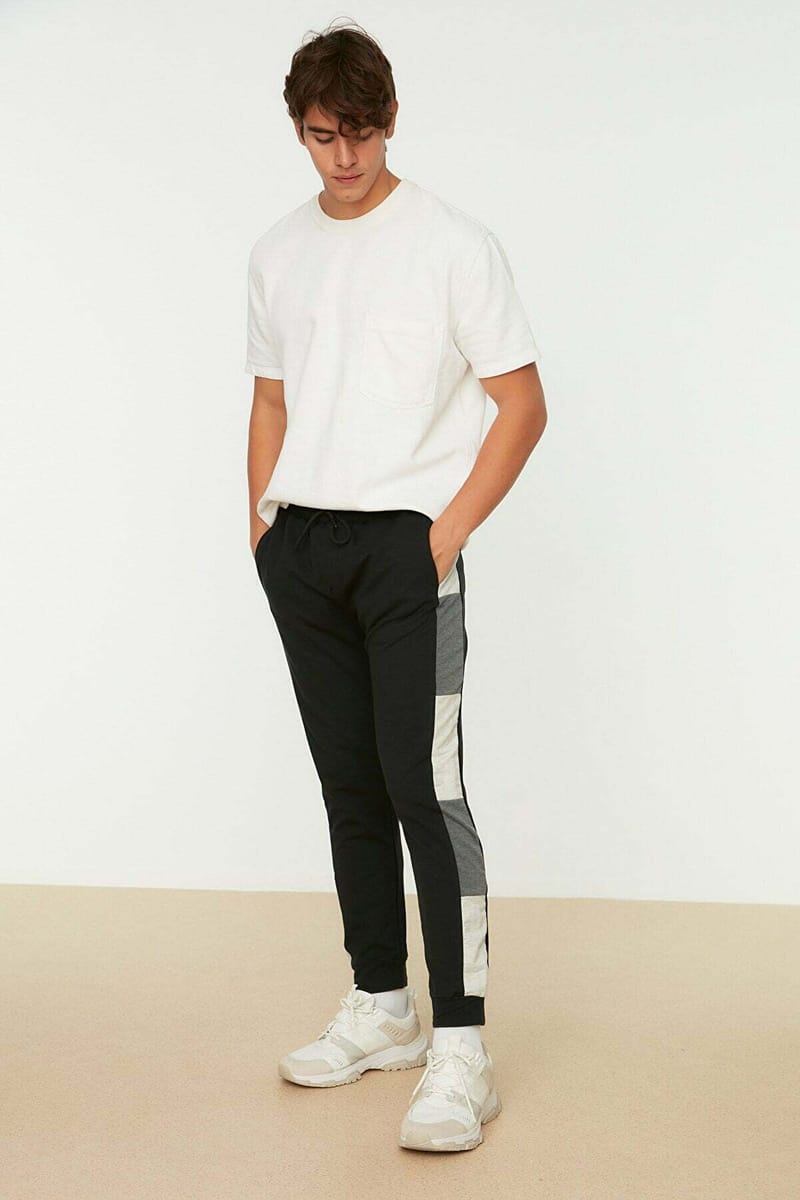Side Stripe Cuffed Sweatpants - Sweatpants 28