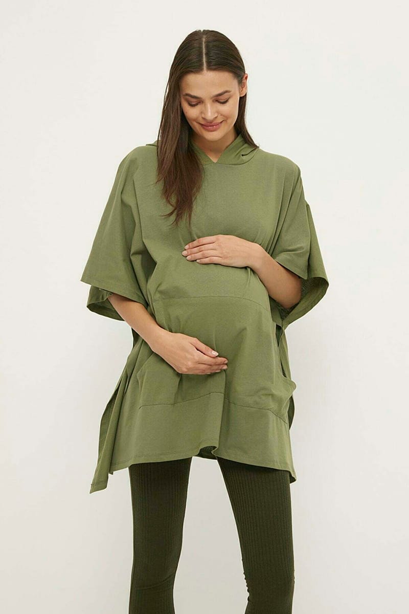 5_org_zoom Pocket Detail Hooded Maternity Dress Sweatshirt - Maternity Dresses 19