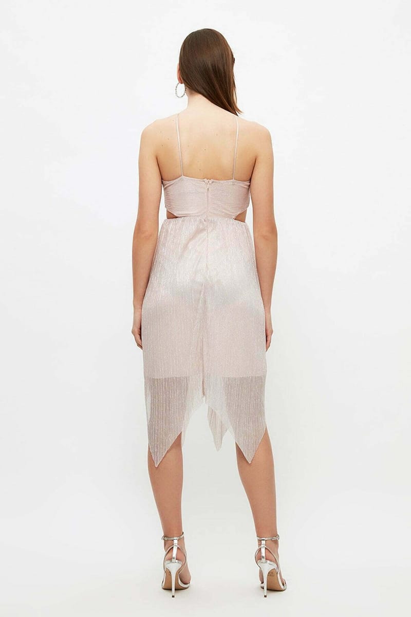 Asymmetric Cut Out Detail Dress - Midi Dresses 19