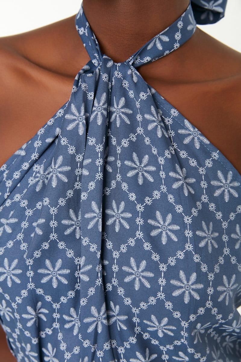 Halter Neck Printed Dress - Mini Dresses 18