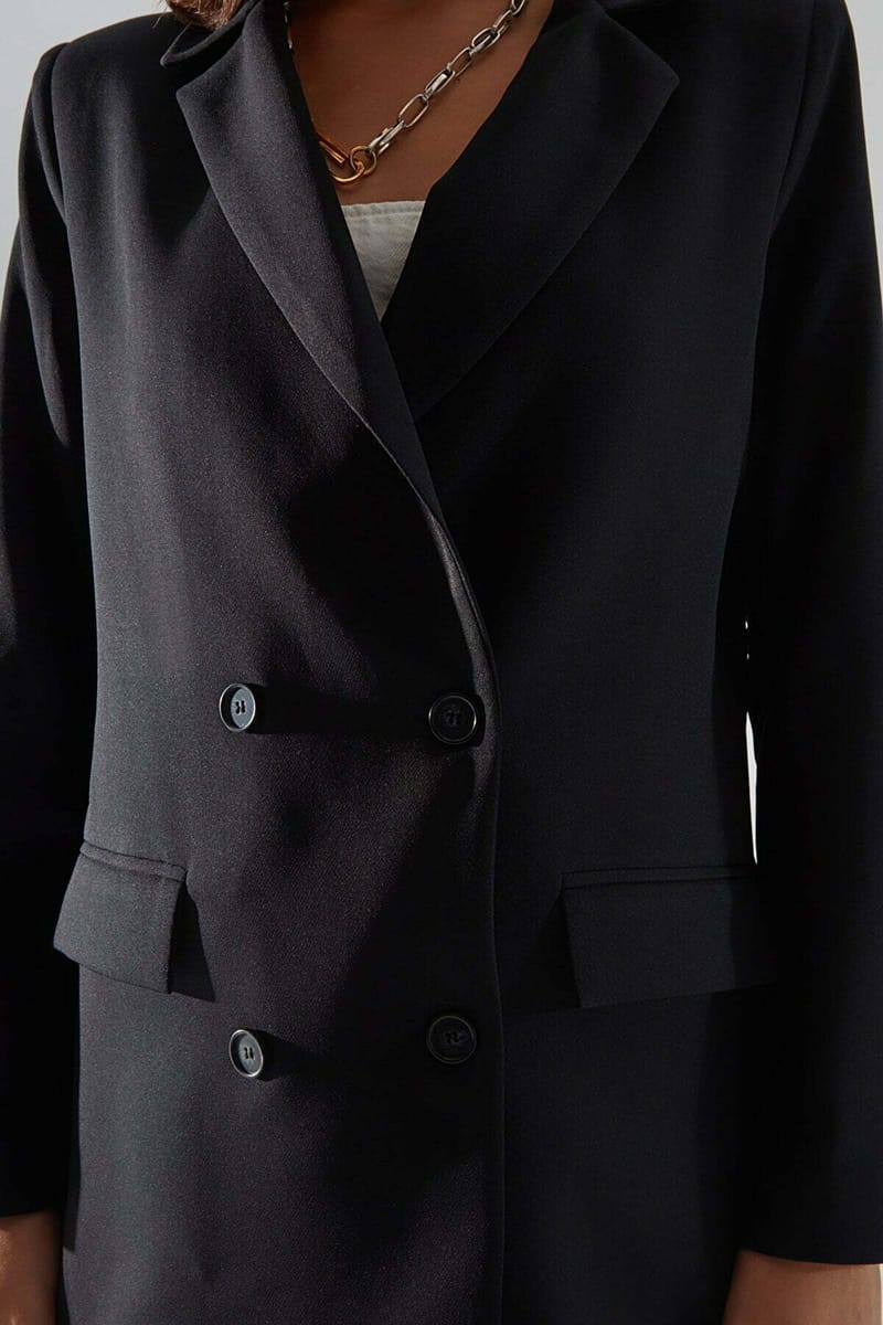 5_org_zoom Regular Lined Double Breasted Closure Woven Blazer Jacket - Blazers & Coats 63