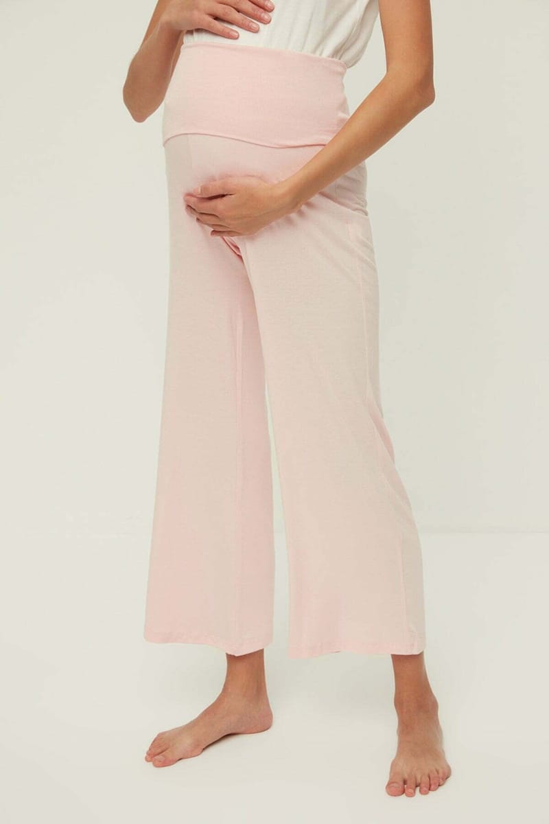 5_org_zoom Wide Leg Knitted Maternity Trouser - Maternity Pants 27