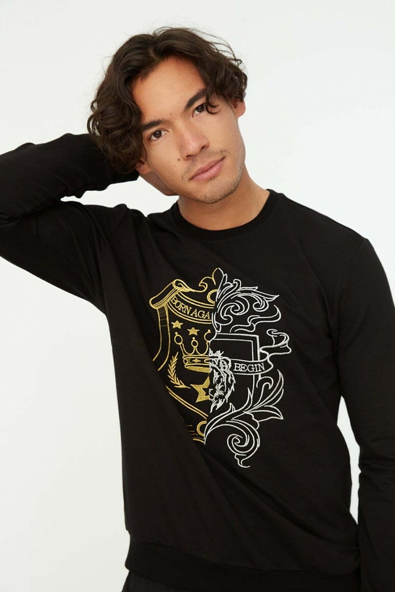 Regular Fit Black Sweatshirt - Sweatshirts 31