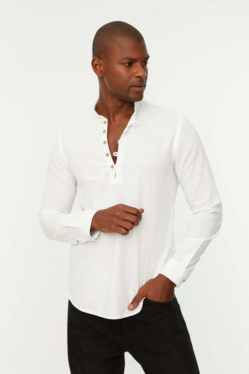 Half Split Button Regular Fit Shirt - Long Sleeves Shirts 27