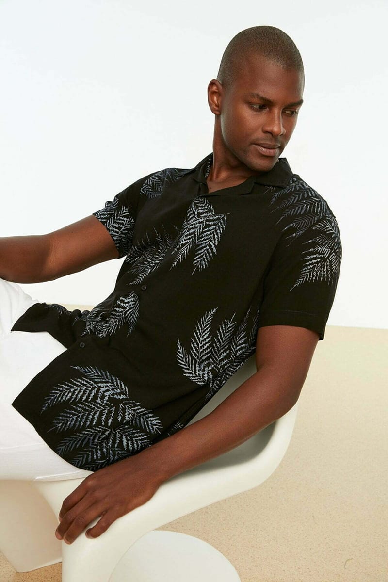 Men's Regular Fit Patterned Shirt - Short Sleeves Shirts 31