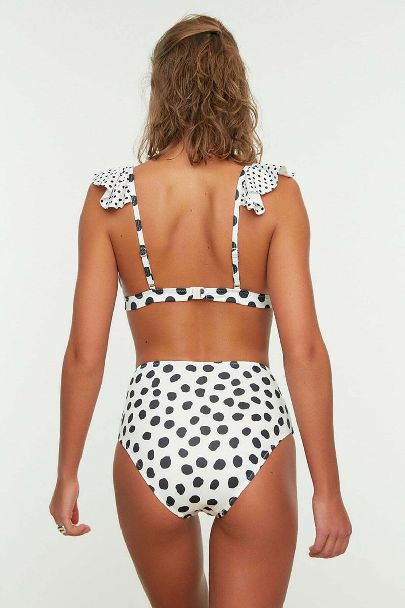 Polka Dot High Rise Bikini Brief - Bikinis 28