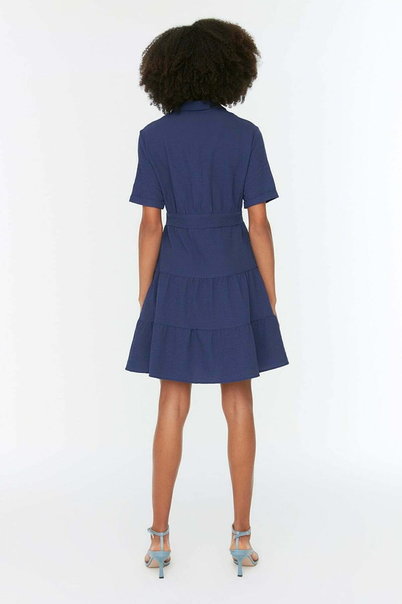 Solid Mini Tiered Dress - Mini Dresses 24
