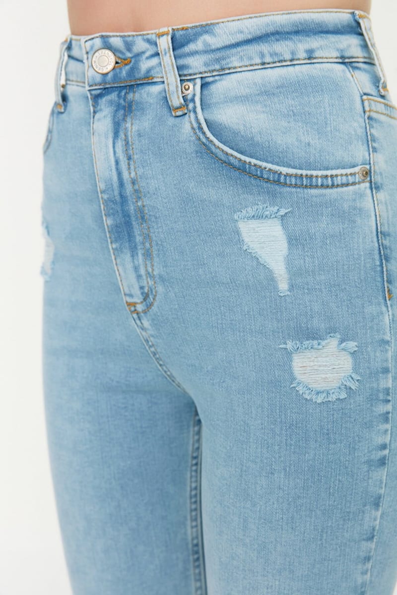 High Waist Slim Flare Jeans - Skinny Jeans 28