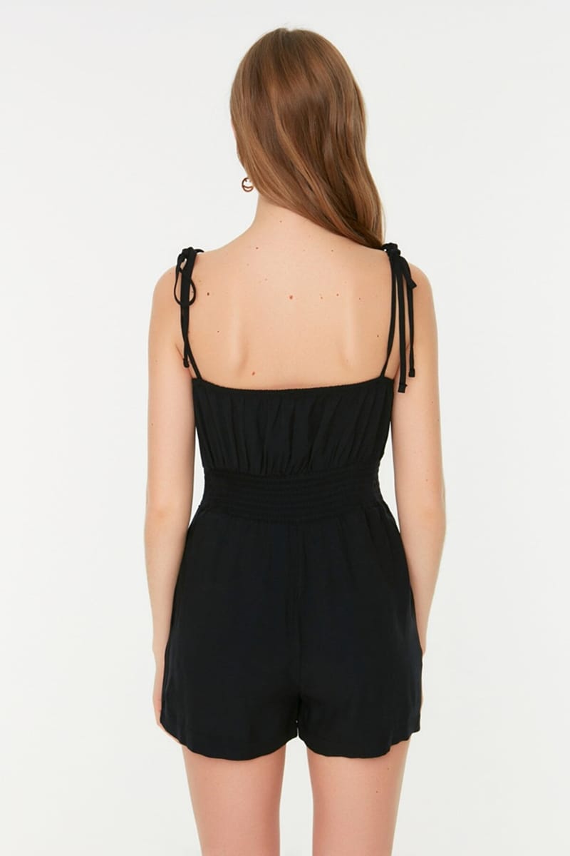 Tie Shoulder Knitted Playsuit - Playsuits 24