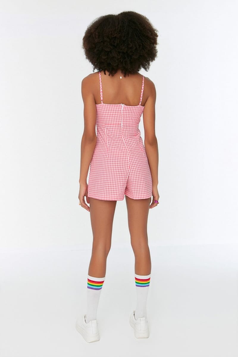 6_org_zoom Checked Cut Out Detail Playsuit - Playsuits 24