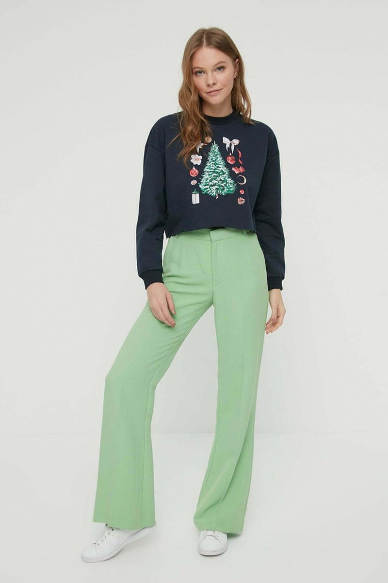 Crop Printed Sweatshirt - Sweatshirts 33