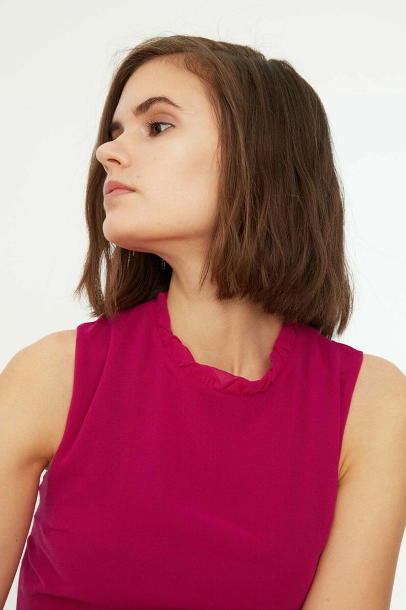 6_org_zoom Pleated Hem Ruffle Detail Dress - Mini Dresses 32