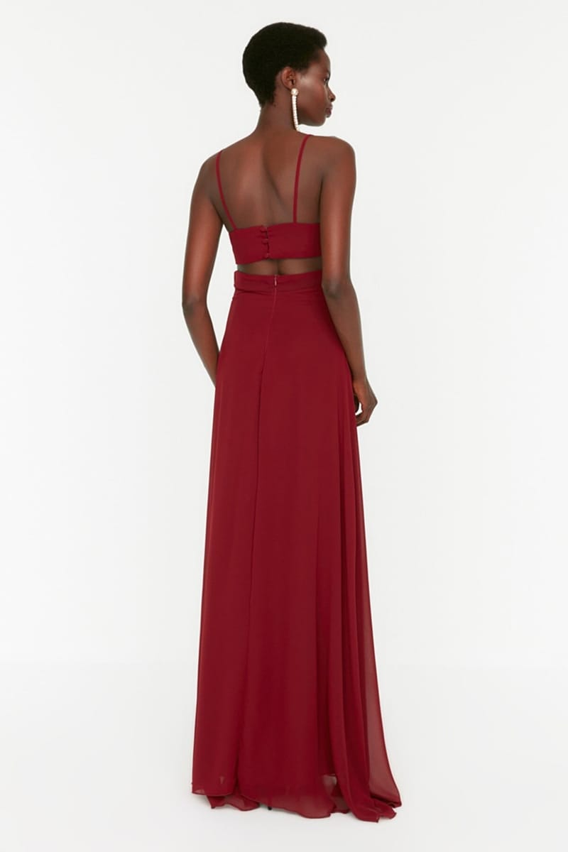 Front Split Strappy Cut Out Detail Dress - Party Dresses 24