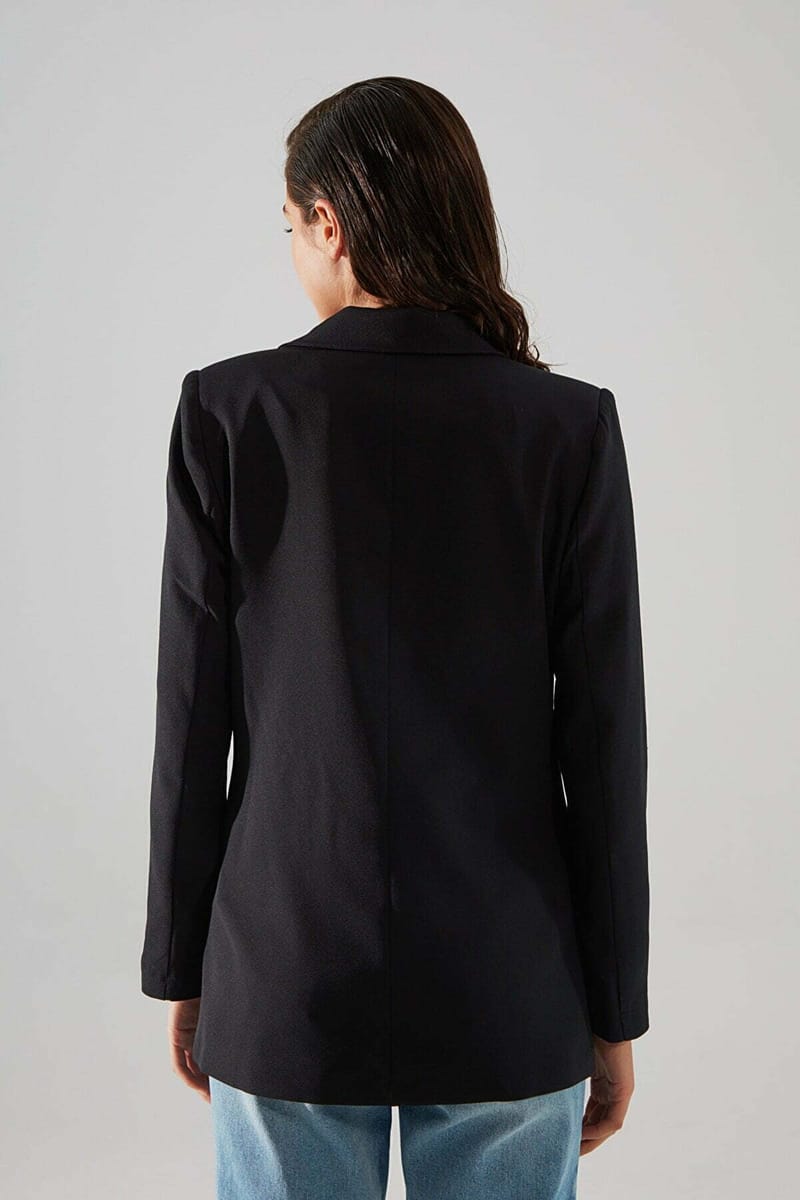 6_org_zoom Regular Lined Double Breasted Closure Woven Blazer Jacket - Blazers & Coats 64