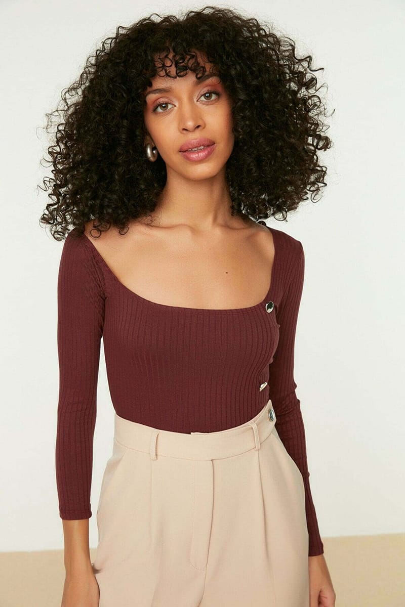 6_org_zoom Button Detail Knitted Body - Casual Tops 23
