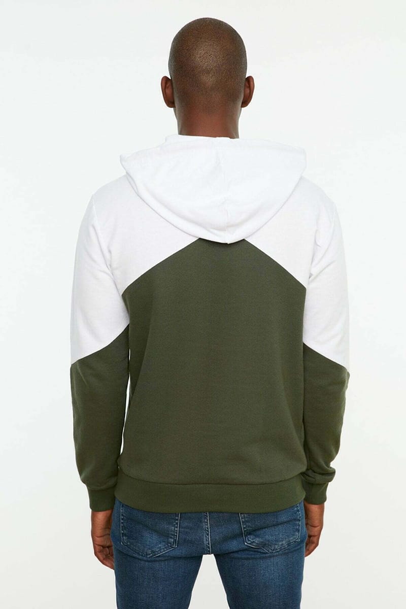 7_org_zoom Men's Hooded Long Sleeve Paneled Sweatshirt with Kangaroo Pockets - Hoodies 34