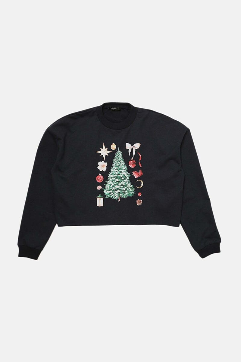 Crop Printed Sweatshirt - Sweatshirts 39
