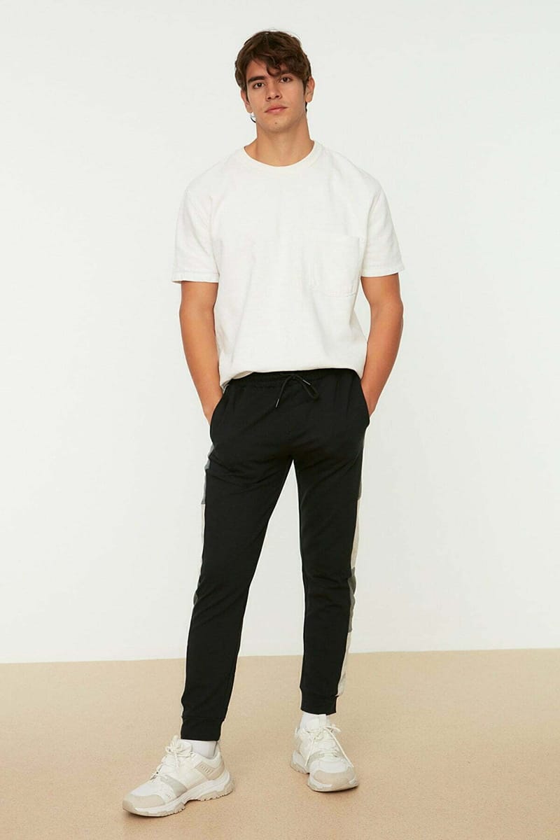 Side Stripe Cuffed Sweatpants - Sweatpants 29