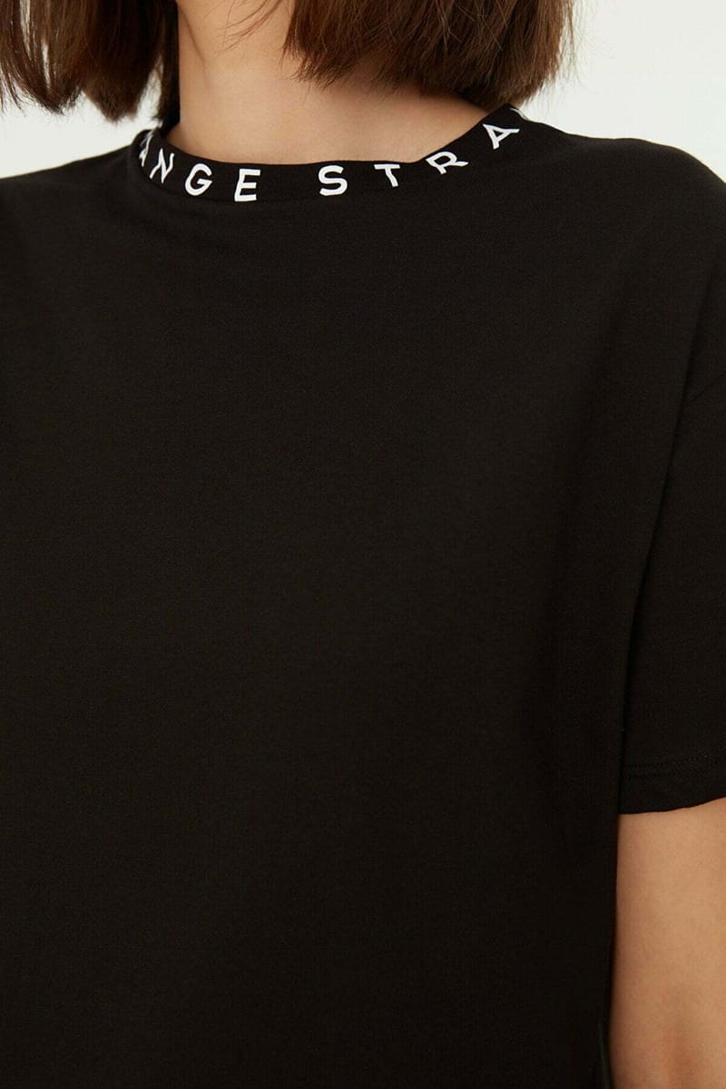 Crew Neck Slogan T-Shirt - Casual T-Shirt 26