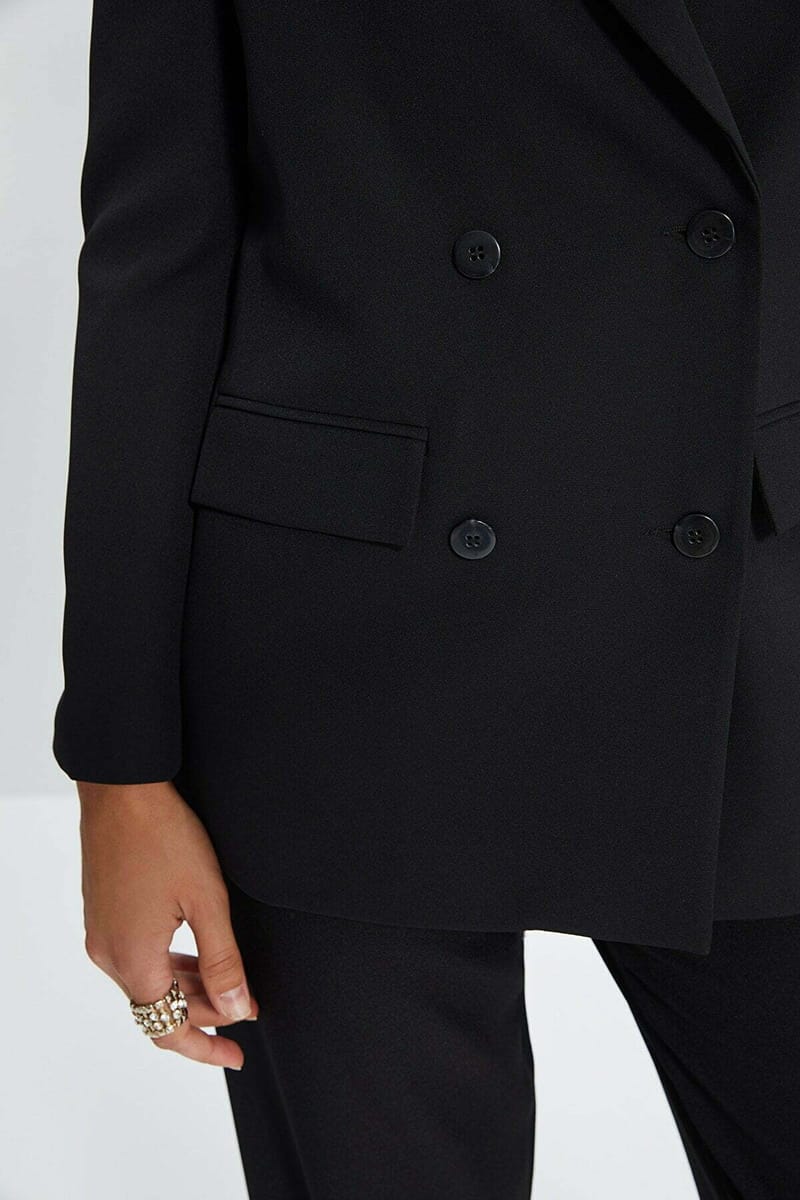 7_org_zoom Regular Lined Double Breasted Closure Woven Blazer Jacket - Blazers & Coats 68