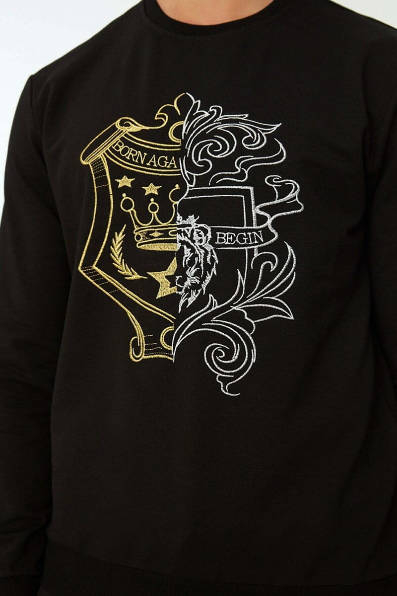 Regular Fit Black Sweatshirt - Sweatshirts 33