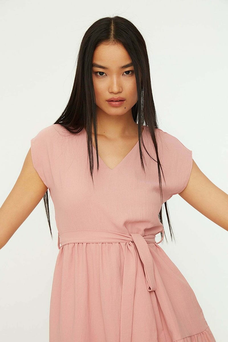 7_org_zoom Tie Detail Tiered Dress - Mini Dresses 33