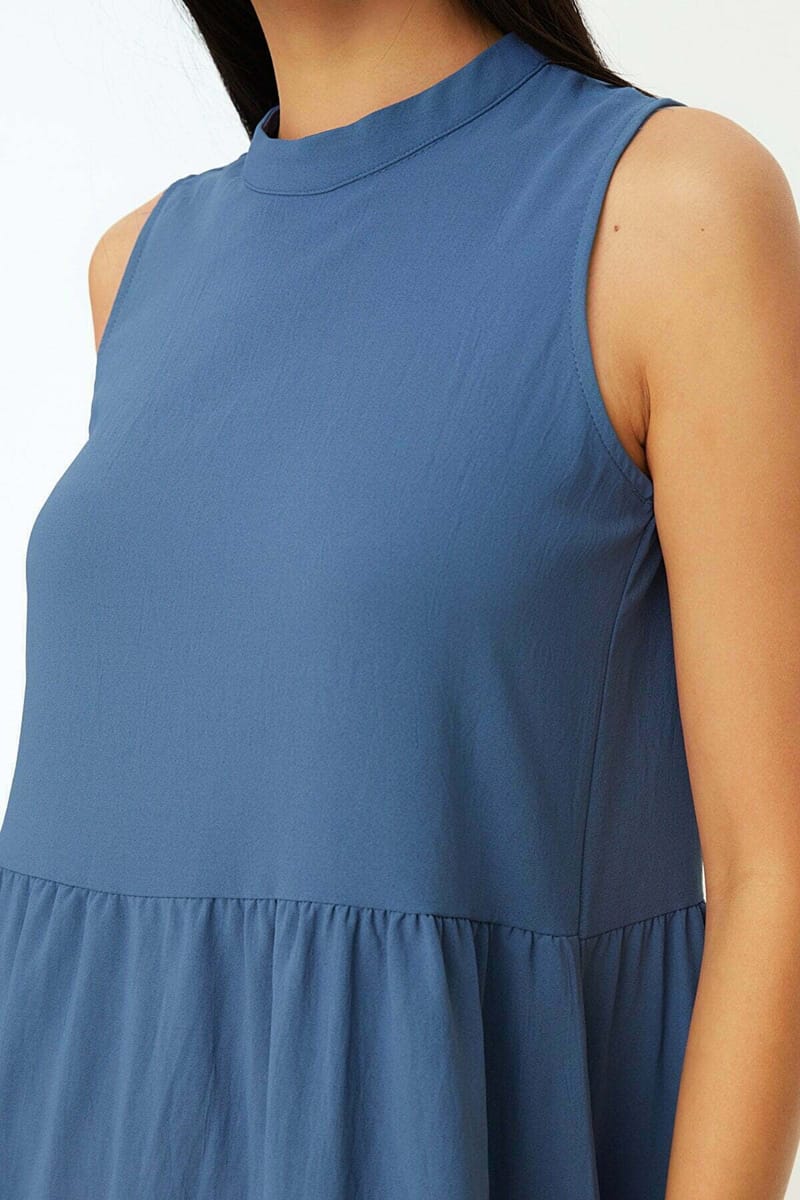 High Neck Tiered Dress - Midi Dresses 45