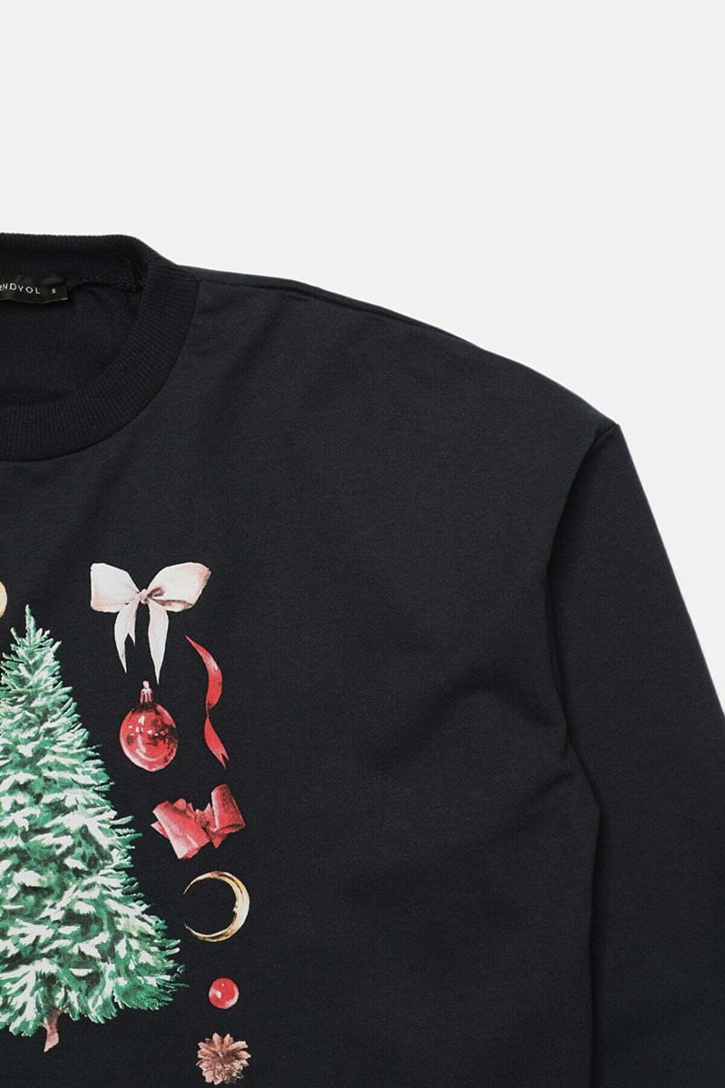 Crop Printed Sweatshirt - Sweatshirts 35