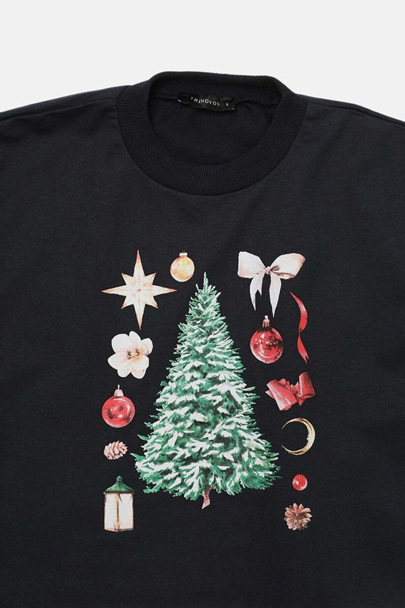 Crop Printed Sweatshirt - Sweatshirts 36