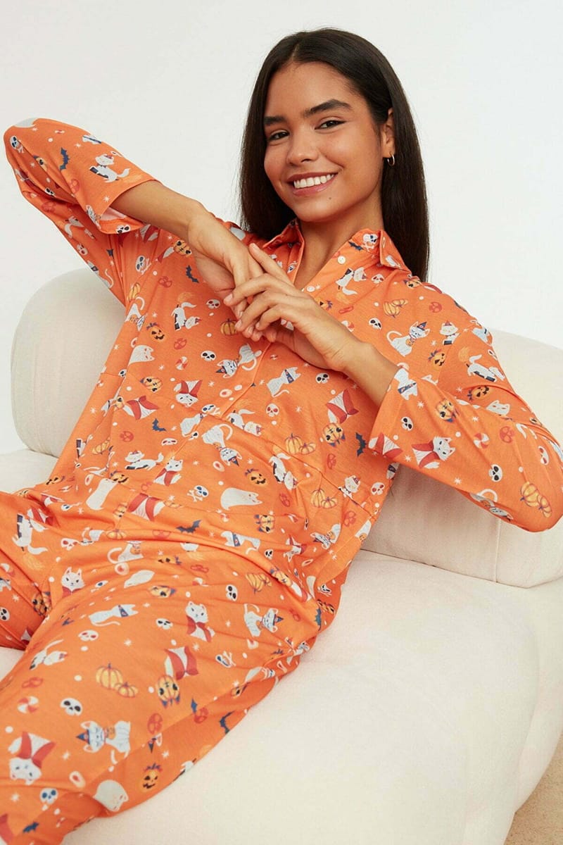 Halloween Themed Knitted Jumpsuit