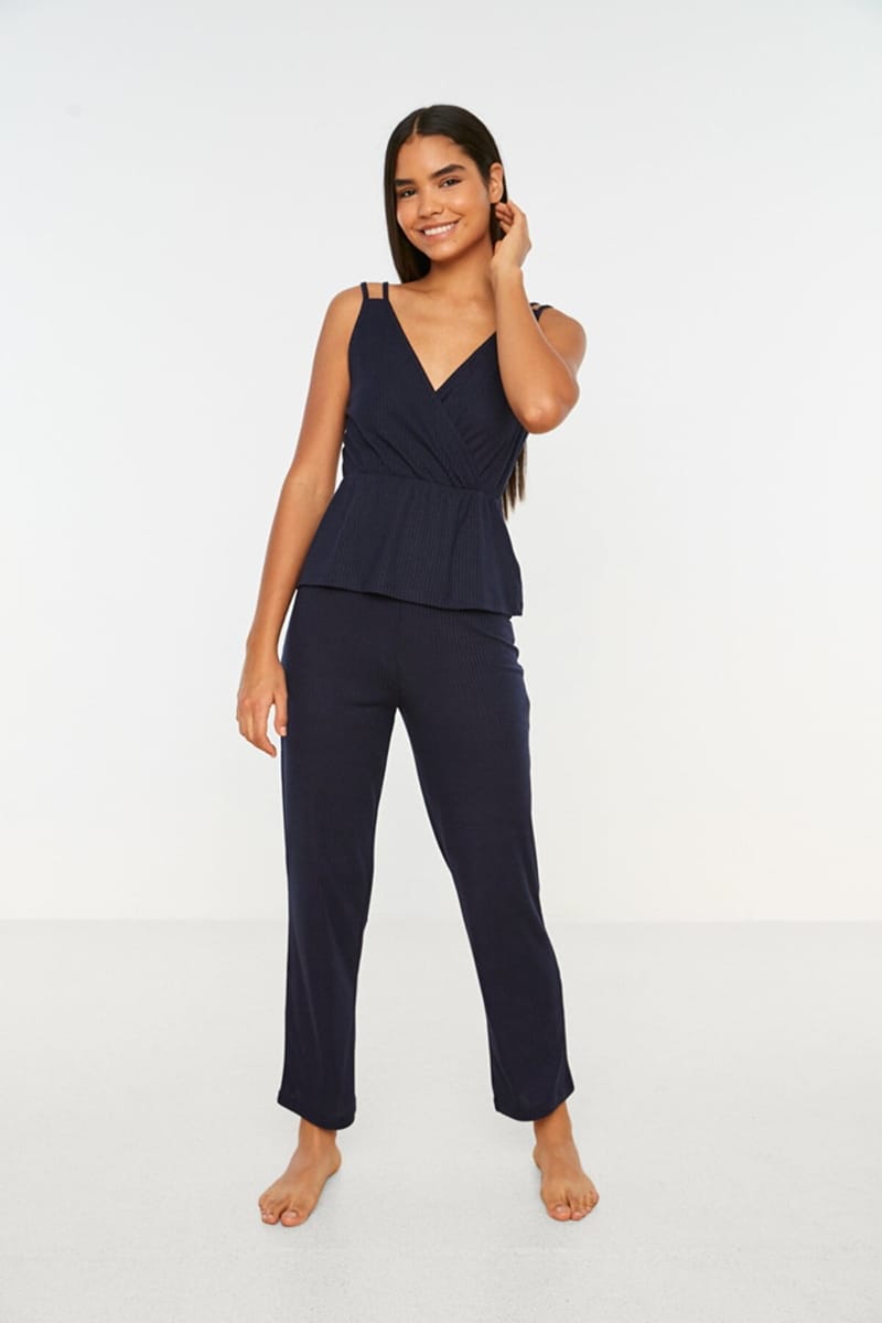 Ribbed Cami Top & Pyjama Set - Co-ord Sets 1