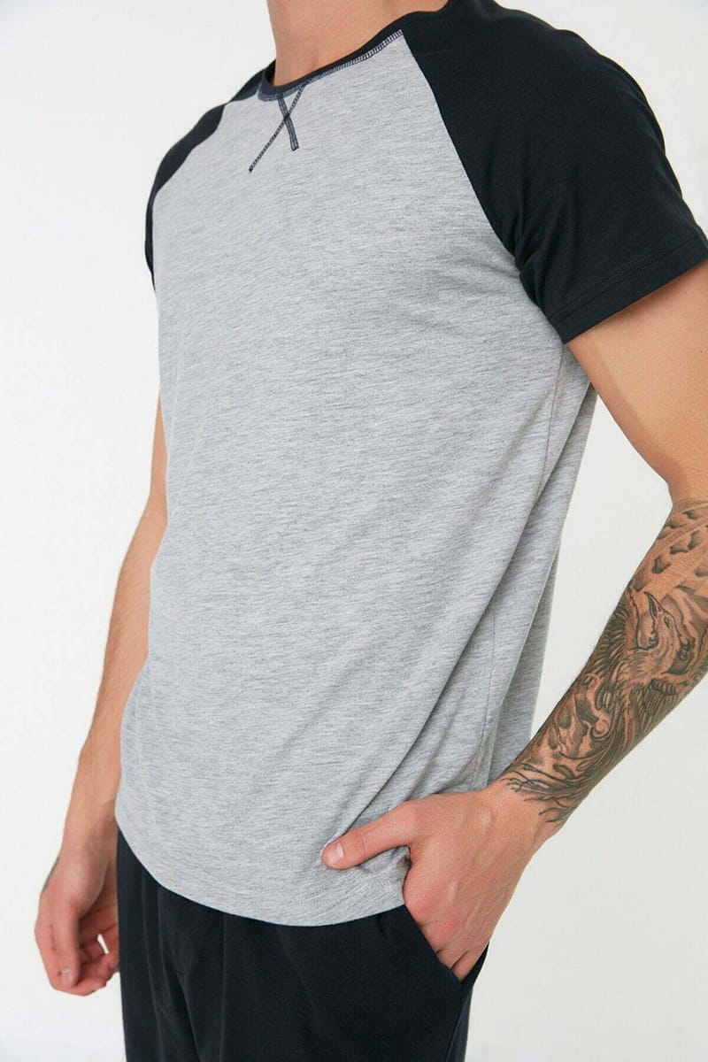 Navy Blue Back Print Raglan Men's Pyjama Set Navy Blue Back Print Raglan Men's Pyjama Set - Co-ord Sets 22