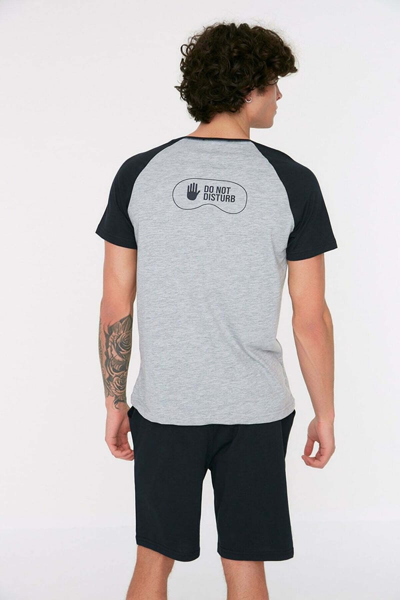 Navy Blue Back Print Raglan Men's Pyjama Set Navy Blue Back Print Raglan Men's Pyjama Set - Co-ord Sets 24