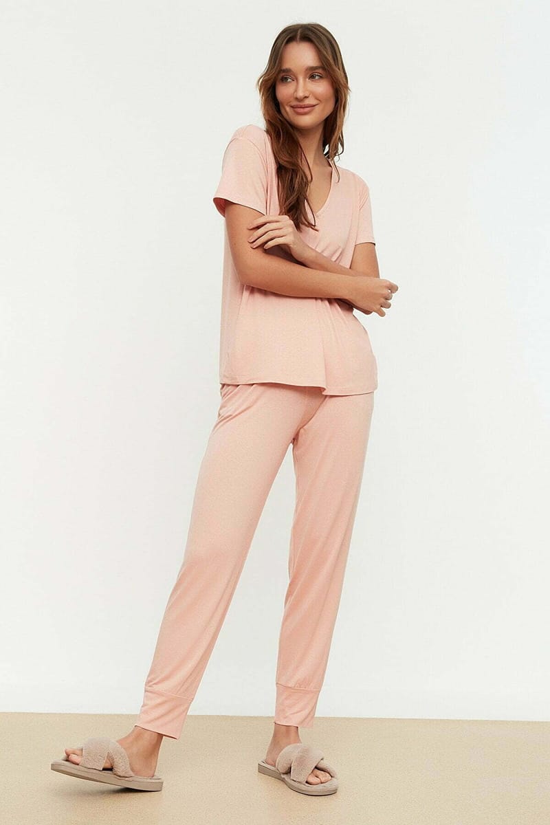 Pink Knitted Pyjama And Pants Women's Set - Co-ord Sets 25