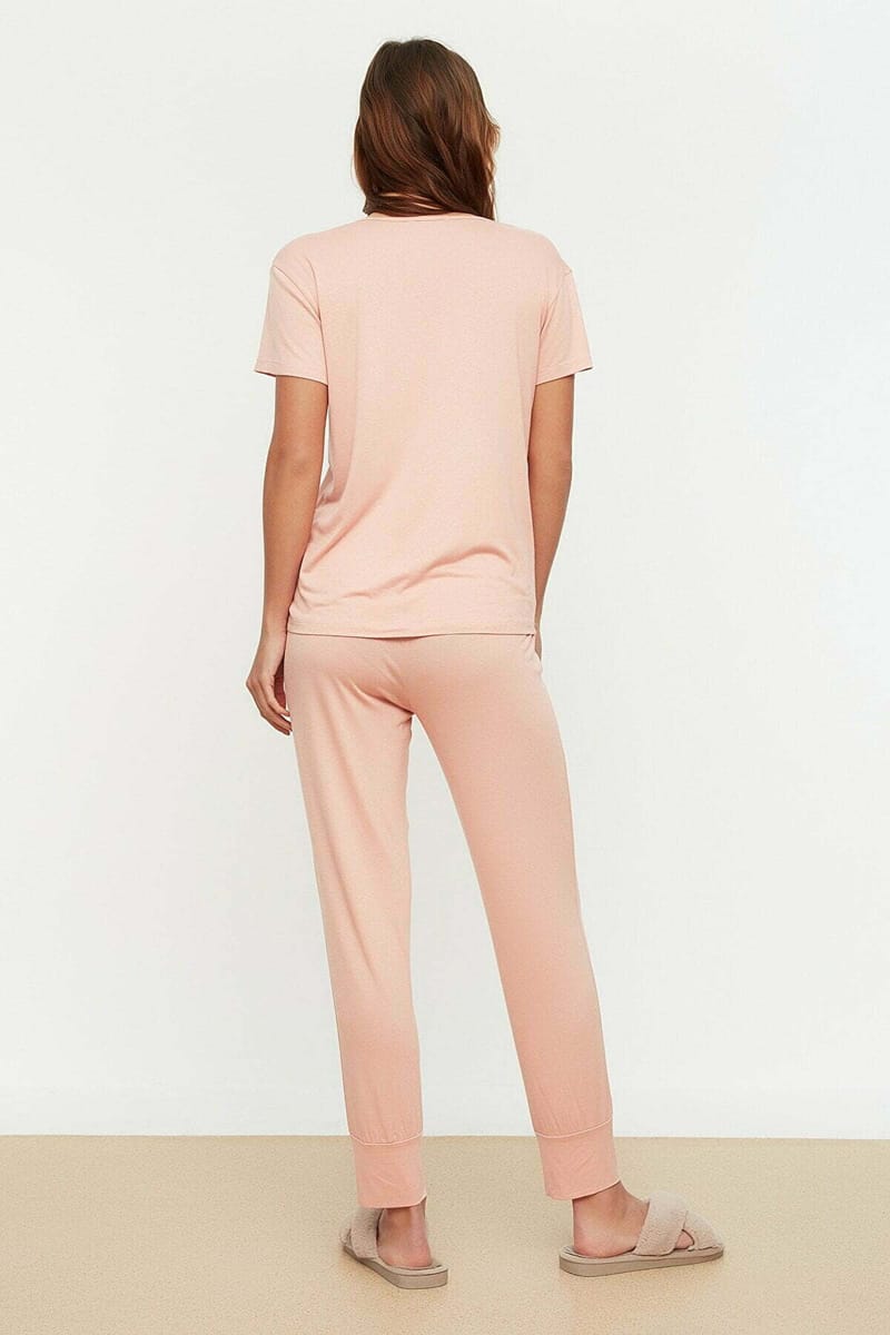 Pink Knitted Pyjama And Pants Women's Set - Co-ord Sets 29