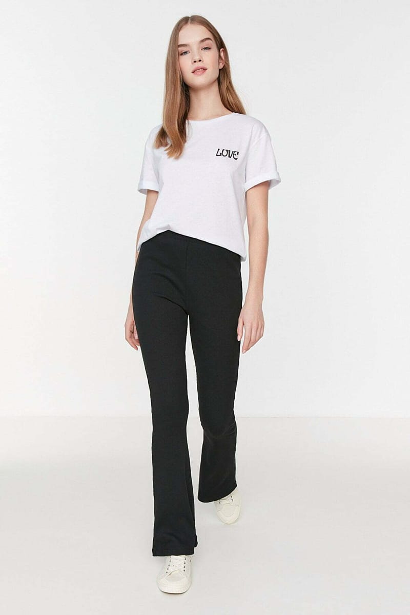 Black Boot-Cut Wide Leg Women’s Trouser - Trousers 21