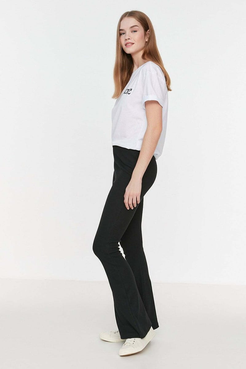 Black Boot-Cut Wide Leg Women’s Trouser - Trousers 22