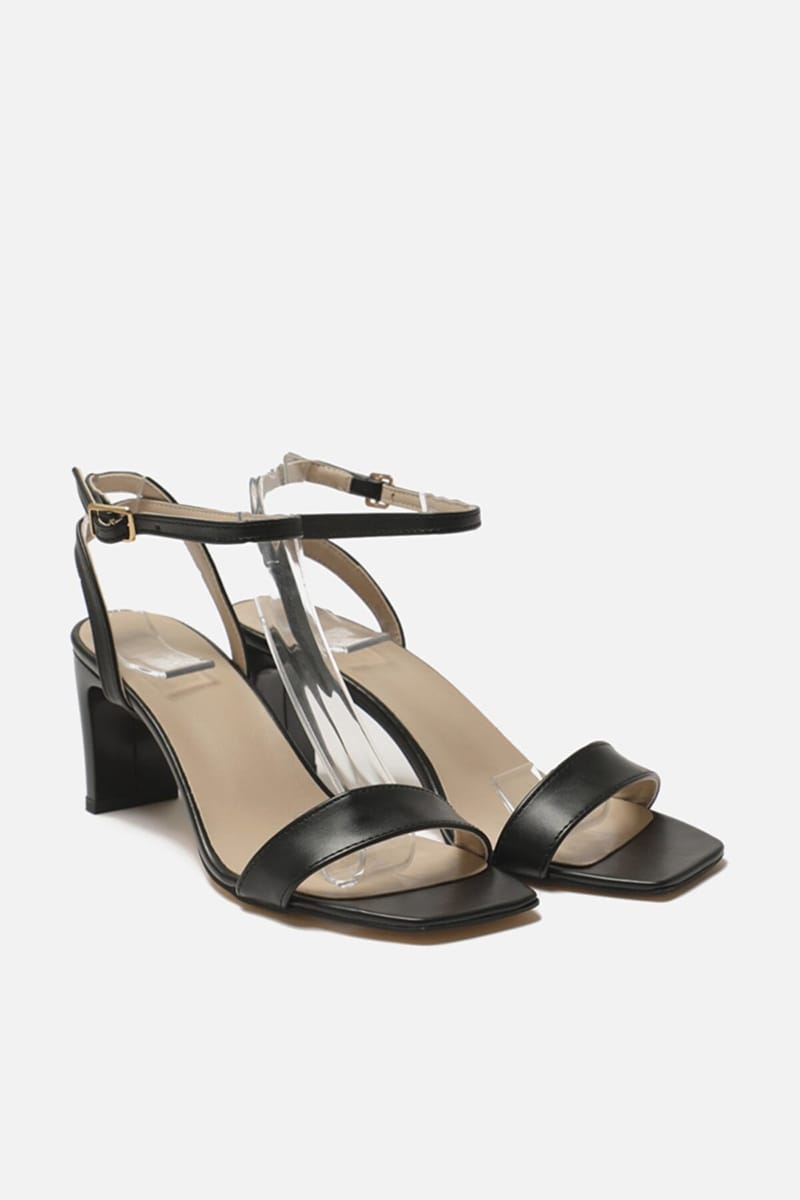 Black Back Strap Heeled Casual High Heel Women's Footwear - High-Heel Sandals 19