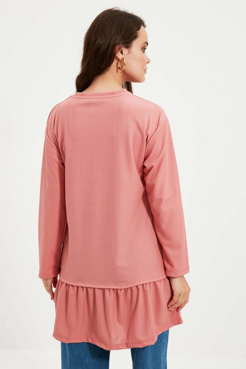 Crew Neck Pleat Detail Tunic