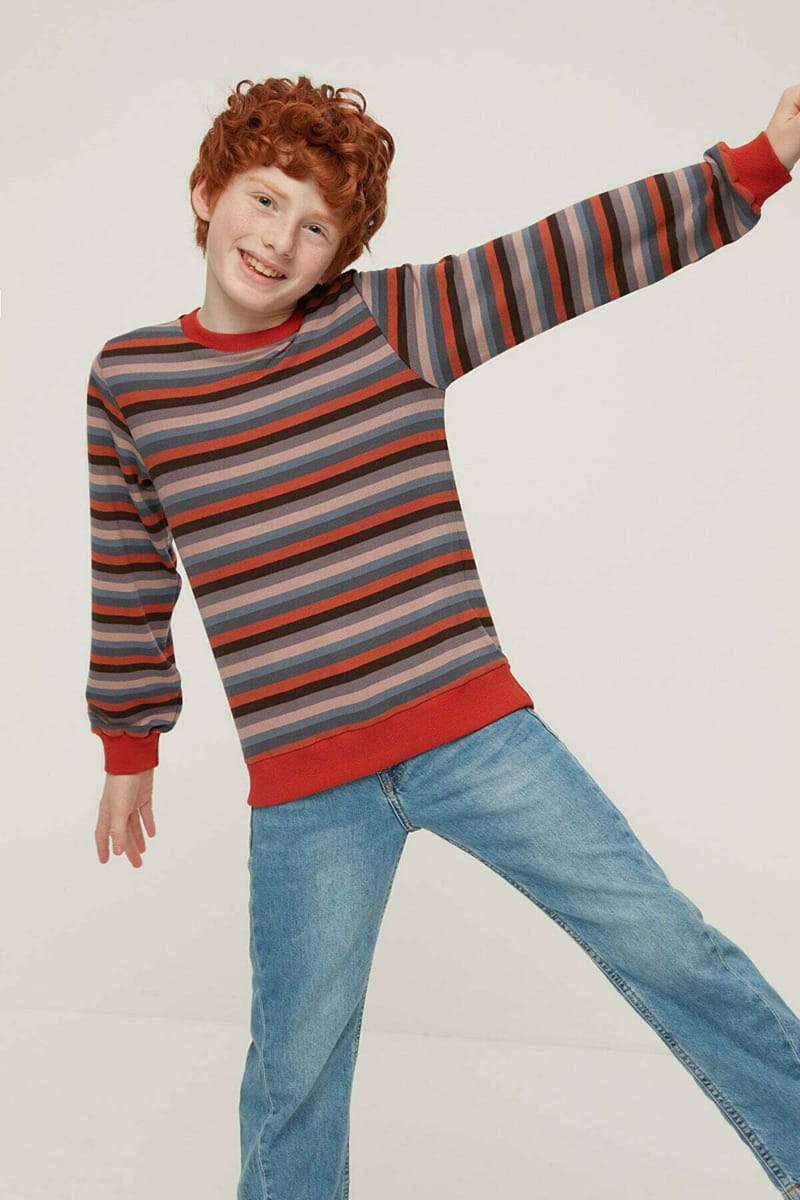 Kids Striped Crew Neck Sweater - Sweaters & Cardigans 70