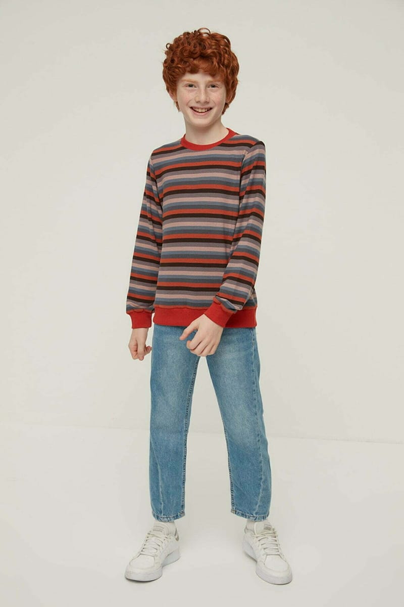 Kids Striped Crew Neck Sweater - Sweaters & Cardigans 71