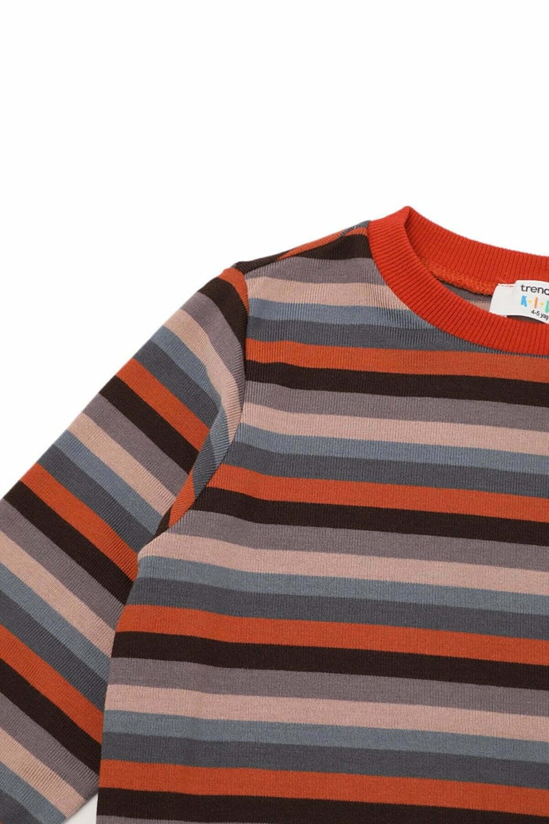 Kids Striped Crew Neck Sweater - Sweaters & Cardigans 76