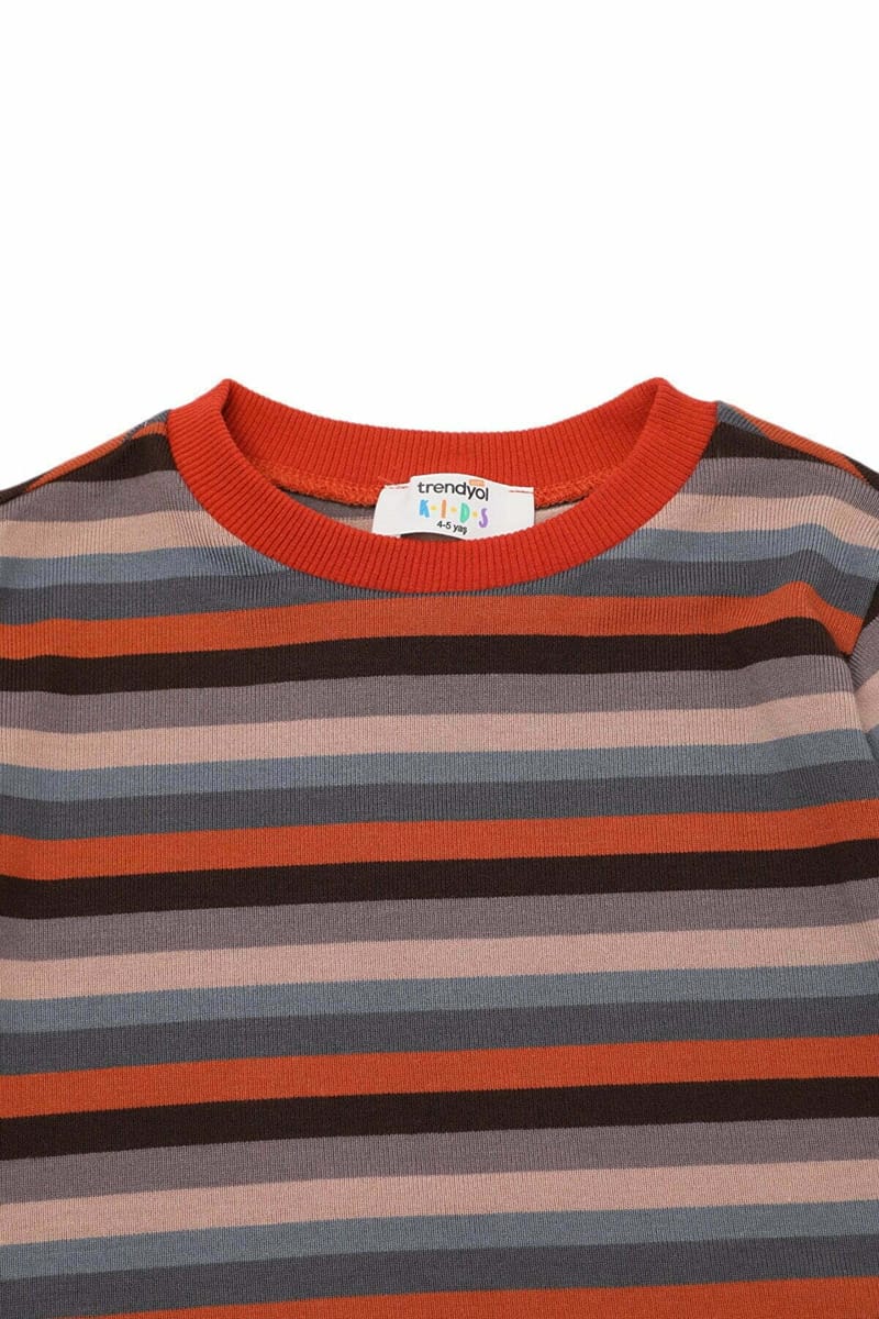 Kids Striped Crew Neck Sweater - Sweaters & Cardigans 78