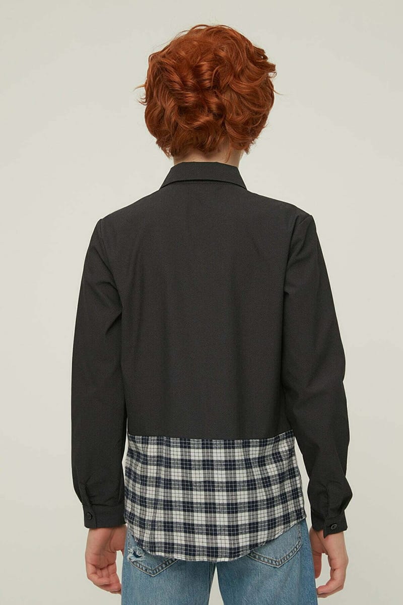 Kids Checked Panel Shirt