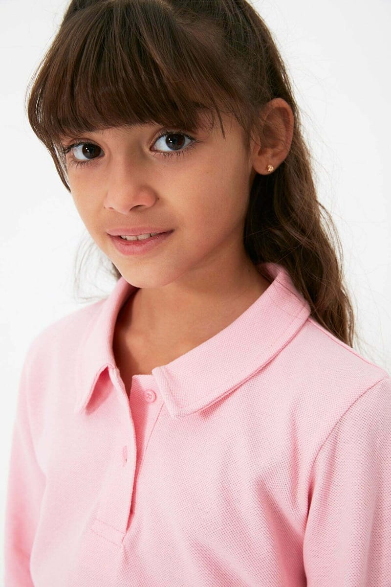 Kids Essential Long Sleeve Girls' Polo - Polo Shirts 83