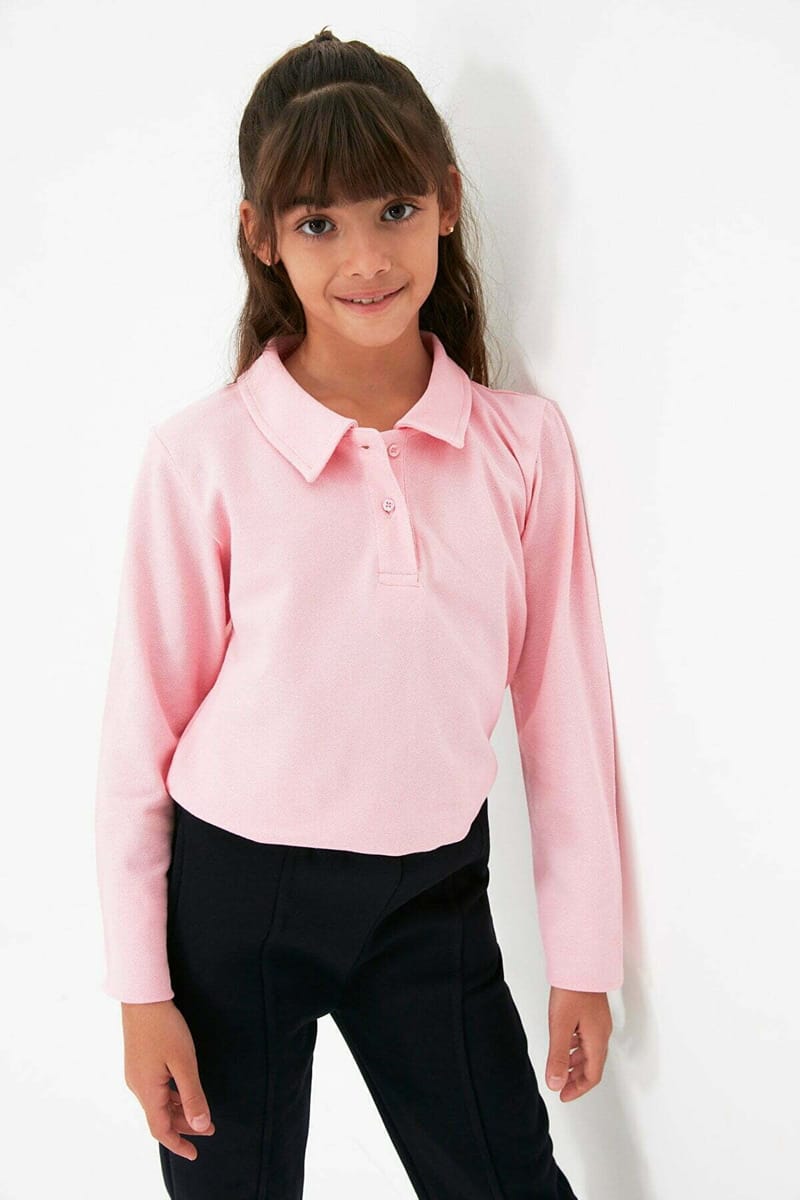 Kids Essential Long Sleeve Girls' Polo - Polo Shirts 81